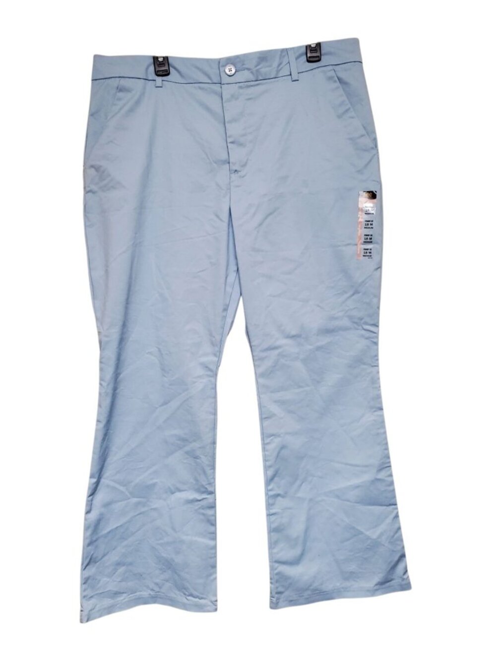 Lee Wrinkle Free Woman's Light Blue Straight Leg Chino Khaki Pants NWT Plus 18M
